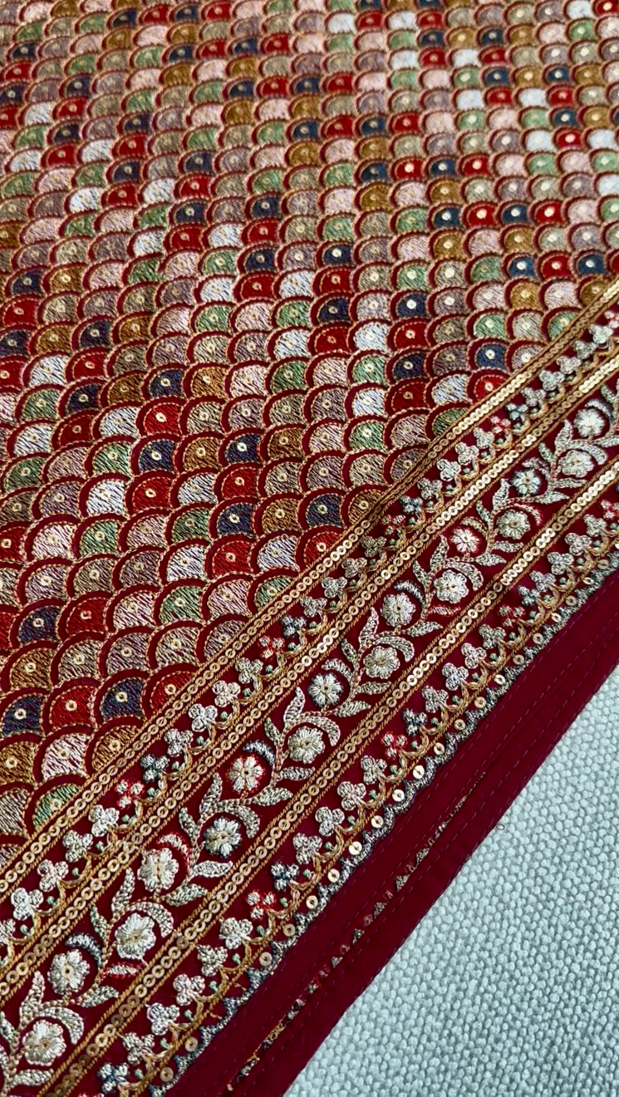 Sabyasachi Inspired Crimson Shawl