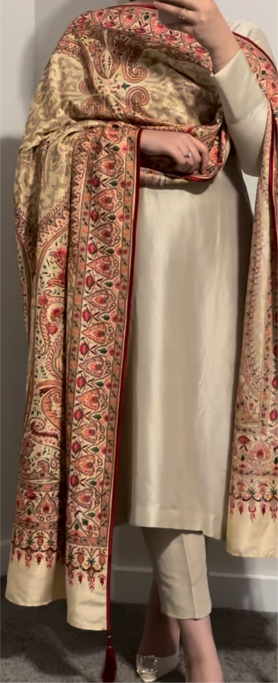 Crimson Vanilla Silk Chaddar