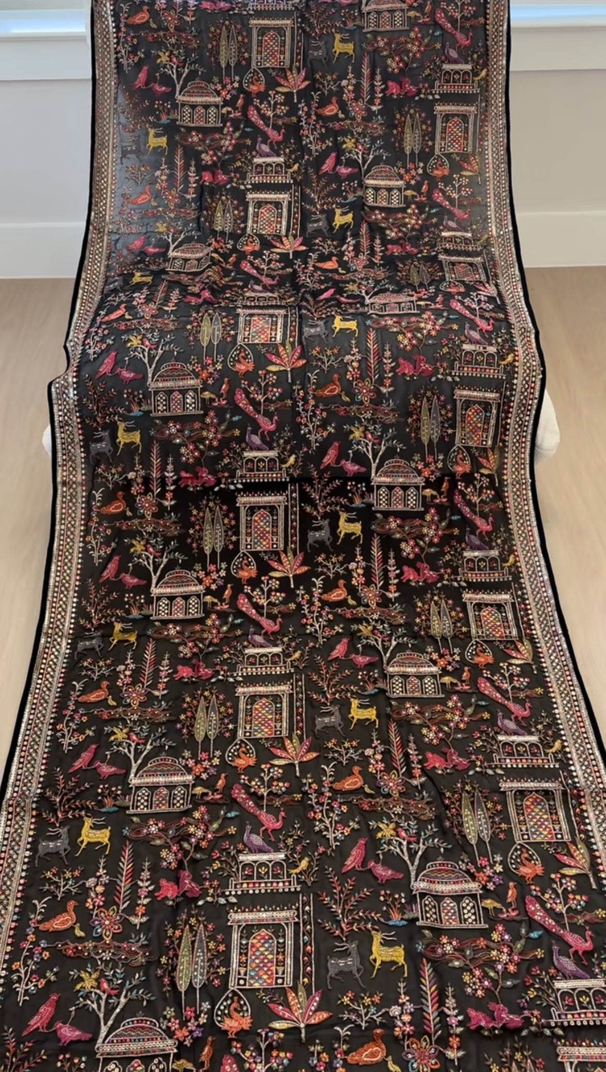 Wildlife Wonders Embroidered Shawl
