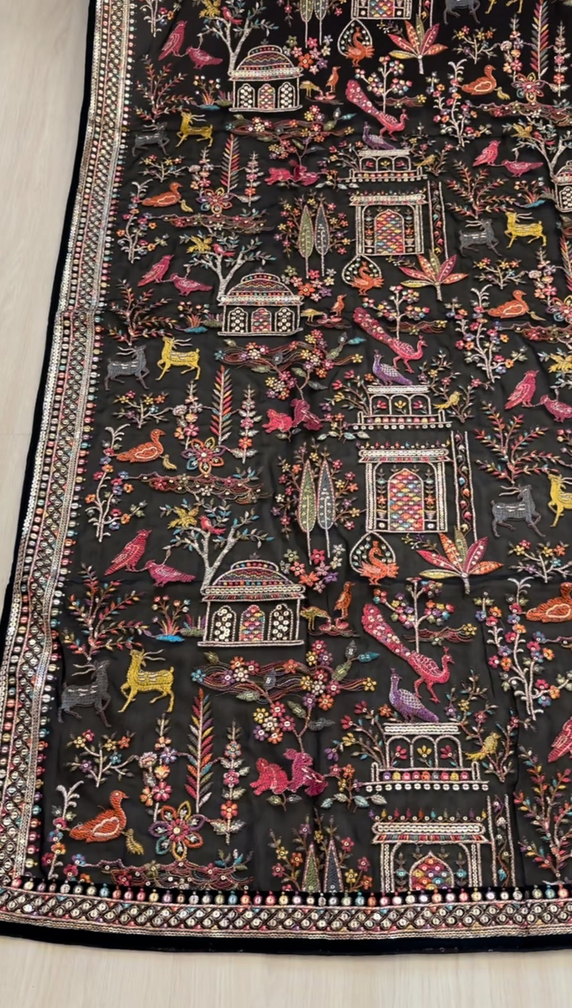 Wildlife Wonders Embroidered Shawl
