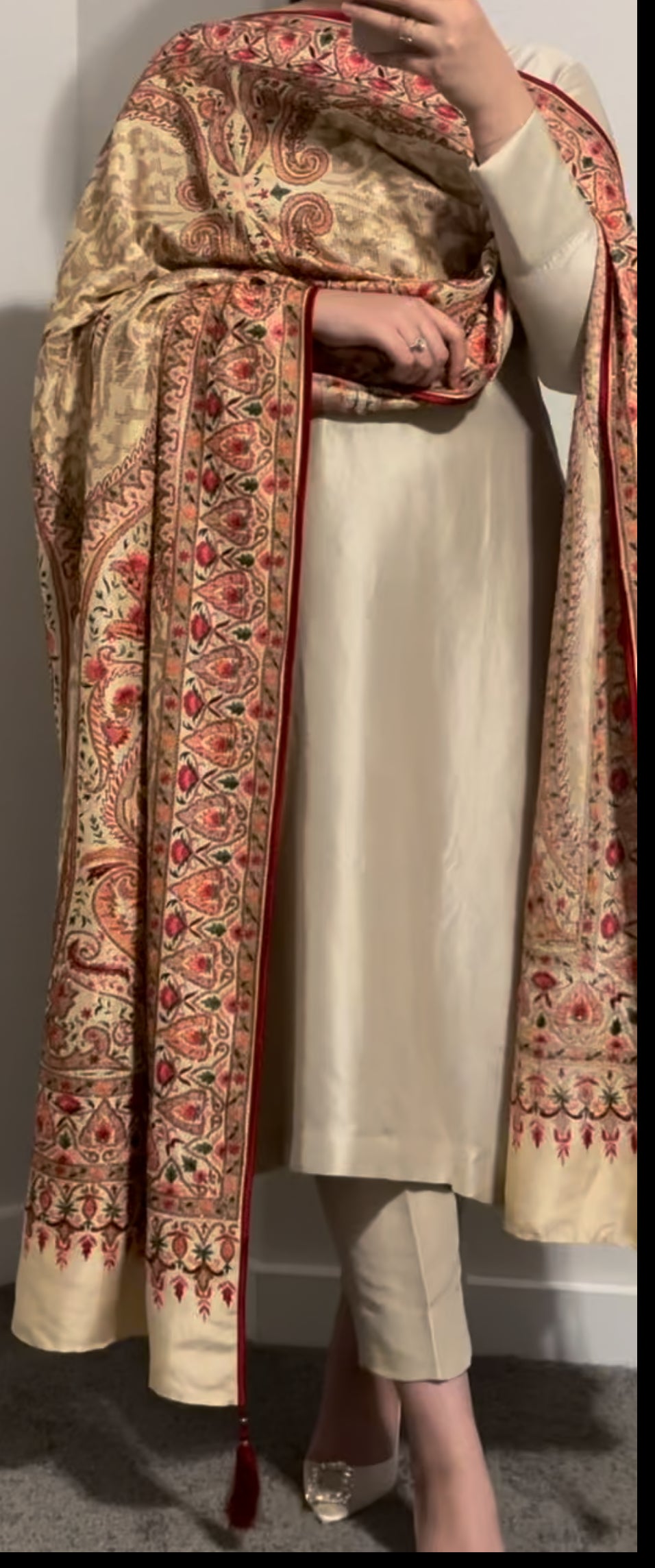 Crimson Vanilla Silk Chaddar