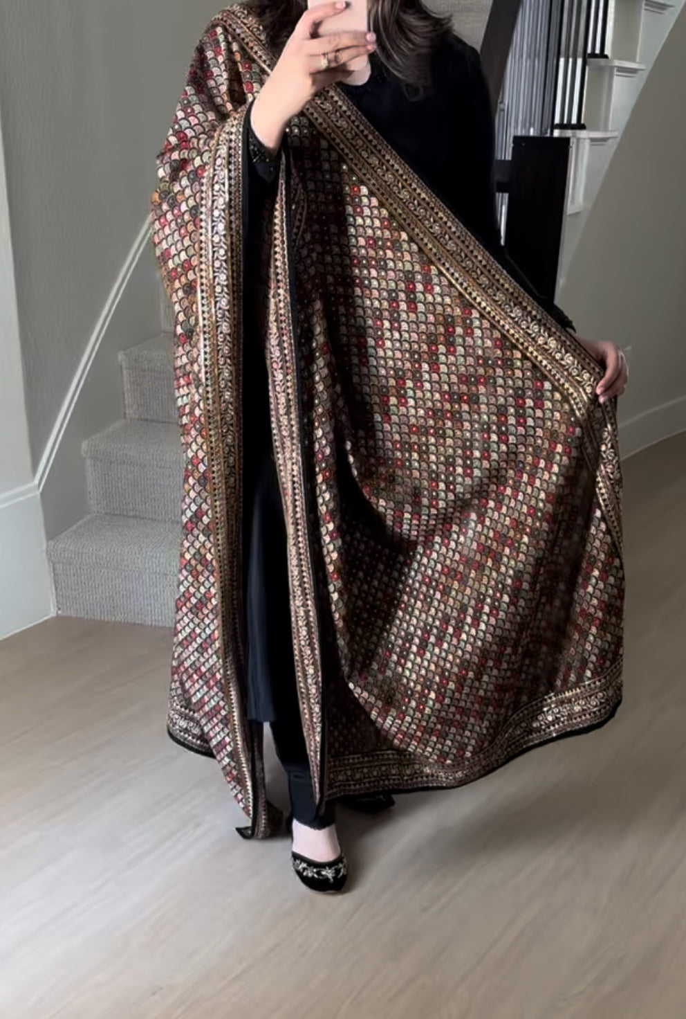 Sabyasachi Inspired Bronze Statement Piece Shawl