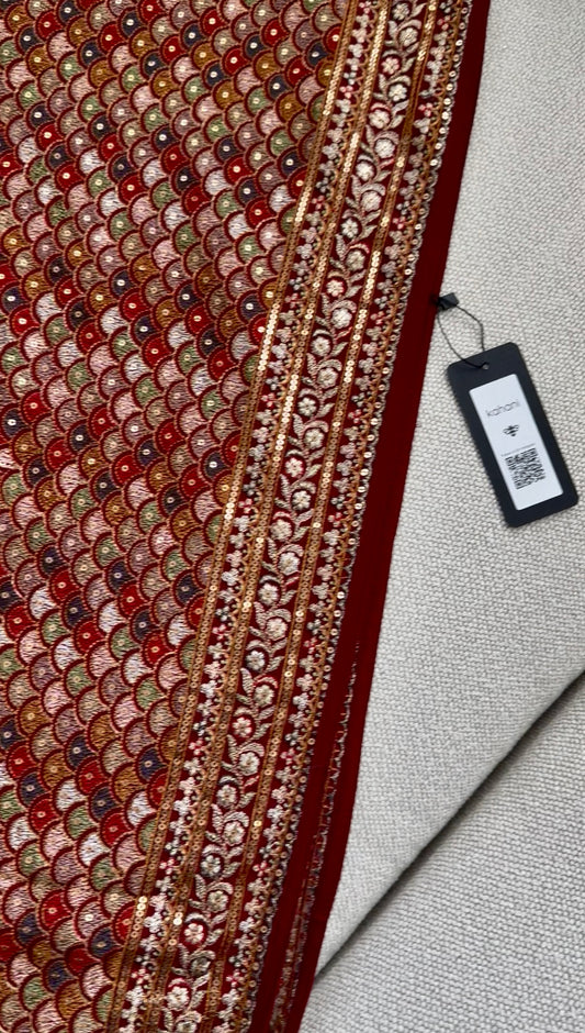 Sabyasachi Inspired Crimson Shawl