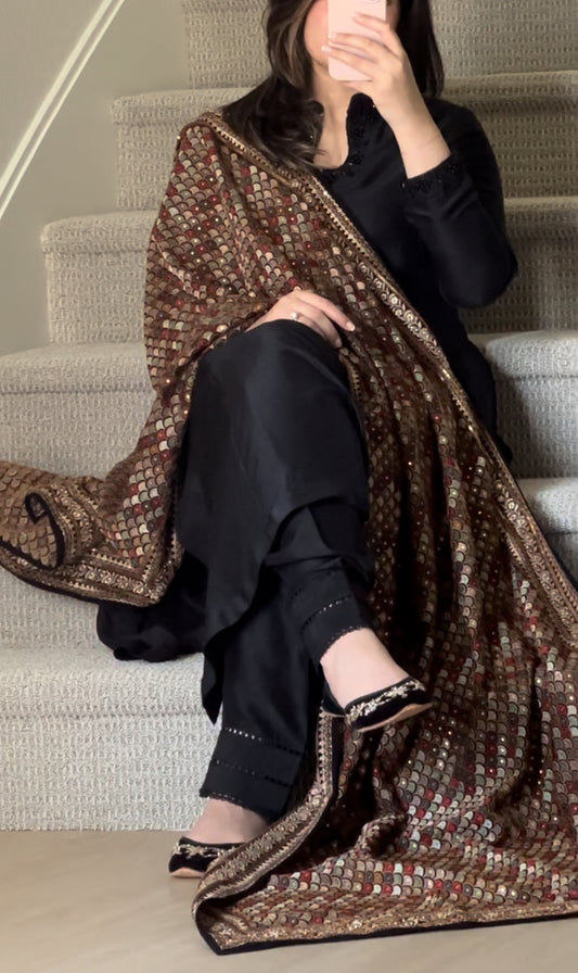 Sabyasachi Inspired Bronze Statement Piece Shawl