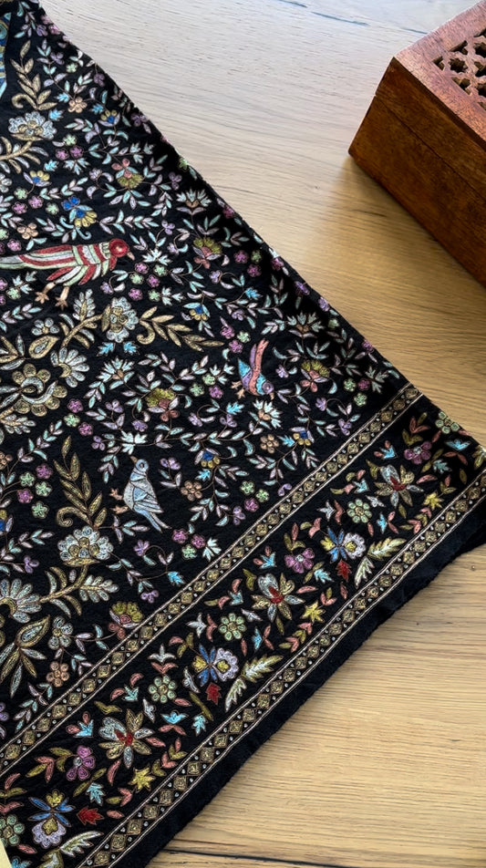 Birds of Paradise Kashmiri Qalamkar Shawl